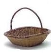 Dollhouse Miniature Wide Basket with Handle