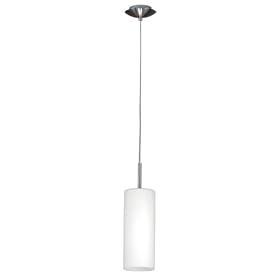 Eglo 85977A Troy-3, Nickel-Frosted Opal, 1-Light Pendant Light Fixture by Eglo