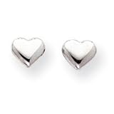 Sardelli - 14kt White Gold Small Puffed Heart Earrings
