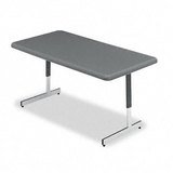  : Adjustable-Height Utility Table, 60w x 30d x 21 - 31h, Charcoal
