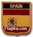 Spain Flag Embroidered Iron on/Sew on Shield Patch, Approximate Size 2.5 inch x 2.75 inch