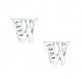 14k White 1.5 mm Round CZ Initial W Friction-Back Earrings