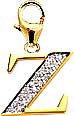 Letter Z, 14K Gold Diamond Charm