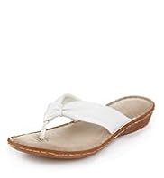 Footglove™ Original Leather Wide Fit Tubular Toe Flip-Flops