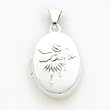 Sterling Silver Fairy 17mm 2-frame Oval Locket with 20 inch Sterling Silver Chain