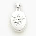 Sterling Silver Fairy 17mm 2-frame Oval Locket with 20 inch Sterling Silver Chain