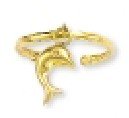 14k Dangling Dolphin Adjustable Toe Ring