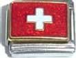 Clearly Charming Switzerland Flag Italian Charm Bracelet Link