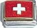 Jewelry : Clearly Charming Switzerland Flag Italian Charm Bracelet Link