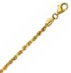 14k Yellow Gold D/C 30 Inch X 2.5 mm Rope Chain Necklace - JewelryWeb