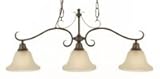 Murray Feiss F2035/3CB Vista Three-Light Billiard Chandelier in Corinthian Bronze and Cream Snow Glass Shades