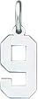 Sterling Silver Small Number 9 Charm