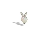 14K White Gold Genuine Heart Opal Pendant