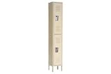 Double Tier Republic Locker 12x18x36 2 Door Assembled Tan