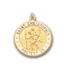 Saint Christopher 14kt Gold Round Medal