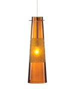 LBL Lighting HS461AMBZLEDMR2 Bonn LED Energy Smart 1 Light Mini Pendant in Bronze with Amber glass