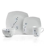 Gourmet Basics by Mikasa Wispy Floral Collection Blue Floral Dinnerware Set 16-pc.