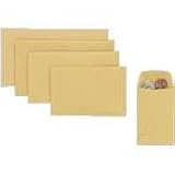 Kraft Coin Envelope, Gummed, 20 lb., 3-1/8x5-1/2, Brown