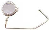 50 Large Clear & 24 small Swarovski Clear Crystals - COMPACT MIRROR Purse Hooks & Black Velvet Pouches