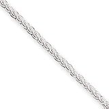 Sterling Silver Wheat Chain - 2.5mm - 24 Inch - Lobster Claw - JewelryWeb