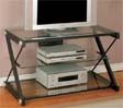 Powell 938-275 Sandy Black X-shaped TV Stand