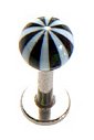 Surgical Steel Ball UV Black Labret Sold as a Pair