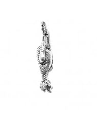 Sterling Silver 18" .8mm Wide Box Chain Necklace With 3D Slap Stick Gag Funny Rubber Chicken Pendant