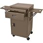 Brown Luxor Metal Multimedia Cabinet with Pull-Out Keyboard tray and 2 Pop up Side Shelves
