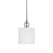 Quoizel DW1506C Downtown 50-Inch Rod Hung Piccolo Pendant with White Linen Glass Shade, Polished Chrome Finish