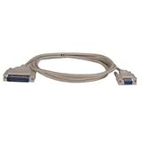 6ft Grey Serial Printer Cable IBM AT to HP Laserjet