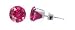 Sterling Silver 3 MM Round Ruby Cubic Zirconia Stud Post Friction Back Earrings