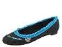 Kitson Gurly | Women's Dress Flat Shoes Black Sequins W/ Turquoise Fringe