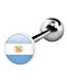 316 Surgical Stainless Steel Barbell with Argentina Flag Logo Sold as a Pair