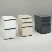20000 Series Mobile Pedestal File, 3-Drawer: 2 Box/1 File, 22-7/8d, Black - Sold as 1 Each