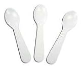 3 Lightweight Polystyrene Taster Spoons in White - 3.000/Case