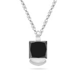 1.25 Cts Princess Cut Black Diamond Solitaire Pendant in Platinum