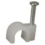 Cable clips,round, 6 mm�, bag of 100 - white