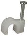 Cable clips,round, 6 mm°, bag of 100 - white