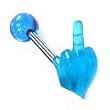 Stainless Steel with UV Blue Barbell - Finger Sold as a Pair