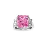 .925 Silver & Pink CZ Ring, Sizes 6-8