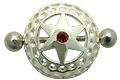 Star Gem Wheel Sterling Silver Nipple Shield, in 14g (Gauge), Sold Individually