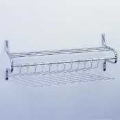 Safco(R) 36in. Shelf Rack With Hangers, Chrome