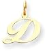 Script Letter Charm, Yellow Gold