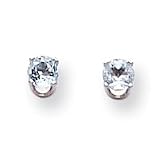 14k White Gold 4mm Aquamarine Stud Earrings XBE123