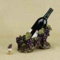 Grapes & Leaves Bottle Holder With Wine Bottle Stopper
