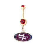 Gold Plated NFL Football San Francisco 49ers Logo Belly Button Ring - Free Shipping!