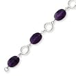 Sterling Silver Amethyst Bracelet - 8.25 Inch