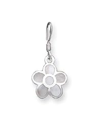 Sterling Silver Mother of Pearl Flower Earrings QE2670"