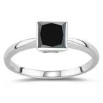 2.32-2.83 Cts Black Diamond Solitaire Ring in Platinum