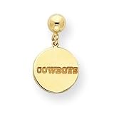 14K Dallas Cowboys Disc Name Post Dangle Earrings